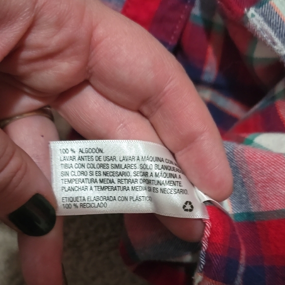 Plaid Kids Shirt - Red and White - Picture 4 of 4